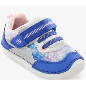 Size 3 Baby Stride Rite Galaxy Blue and Pink Sneakers